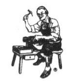 Village Shoe Service cobbler woodcut