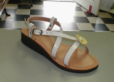 Yellow Strap Sandal with Toe Loop — hand-crafted sandal by Larry Schupbach, Village Shoe Service